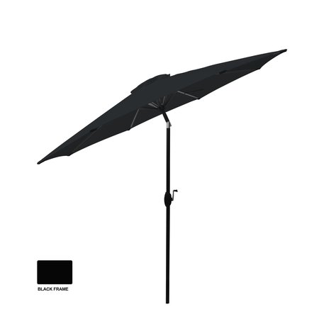 BOND 9-Ft. Aluminum Crank Market Patio Umbrella - Raven Black 59628